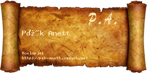 Pék Anett névjegykártya