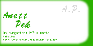 anett pek business card